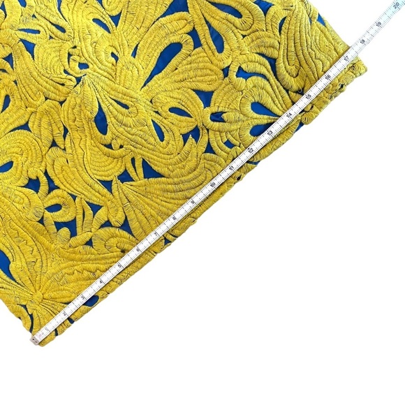 Sachin & Babi Dress Strapless Silk Bubble Mini Shift Women's Yellow Blue Size 4 - Picture 15 of 15